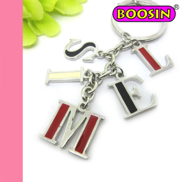 Alphabet en émail Letter Metal Keychain pour cadeaux promotionnels